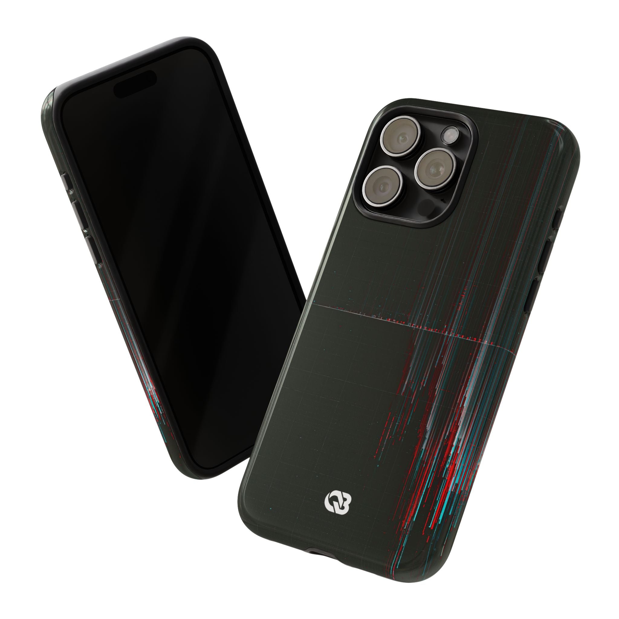 Black Tough Phone Case for iPhone - Corrupted Data Stream