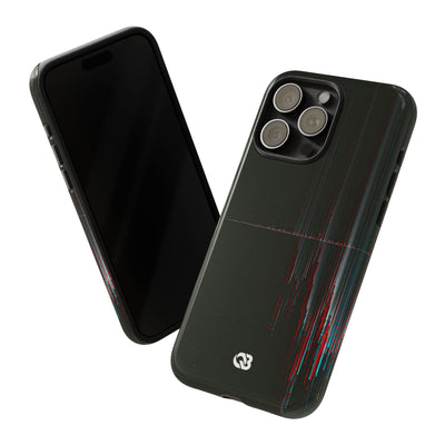 Black Tough Phone Case for iPhone - Corrupted Data Stream