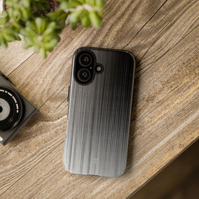 Grey Tough Phone Case for iPhone - Static Vertical Dither