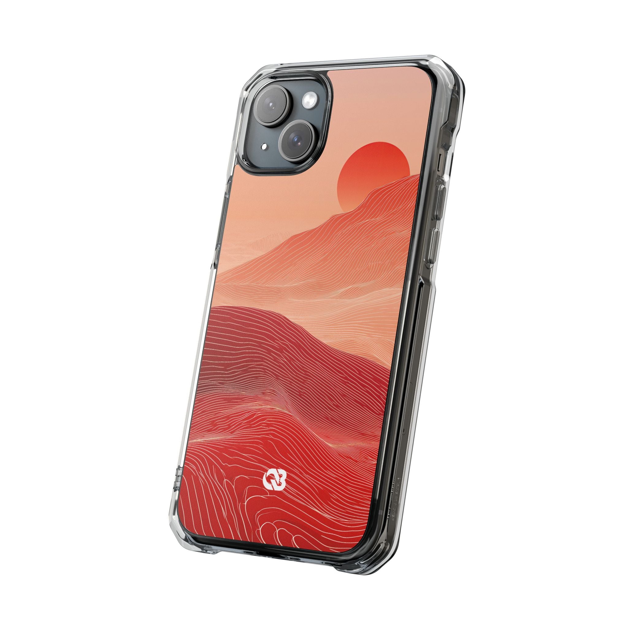 Red Impact MagSafe Phone Case for iPhone - Crimson Ridge Lines