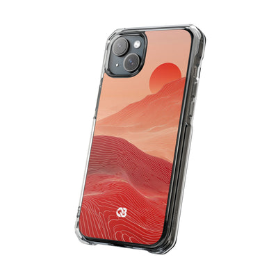 Red Impact MagSafe Phone Case for iPhone - Crimson Ridge Lines