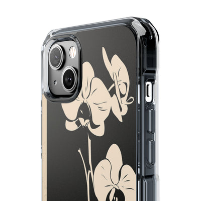 Black Impact MagSafe Phone Case for iPhone - Obsidian Bone Orchid