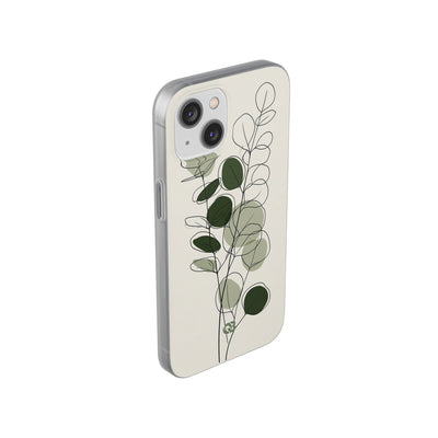 Green Lite Phone Case for iPhone - Muted Eucalyptus Sketch