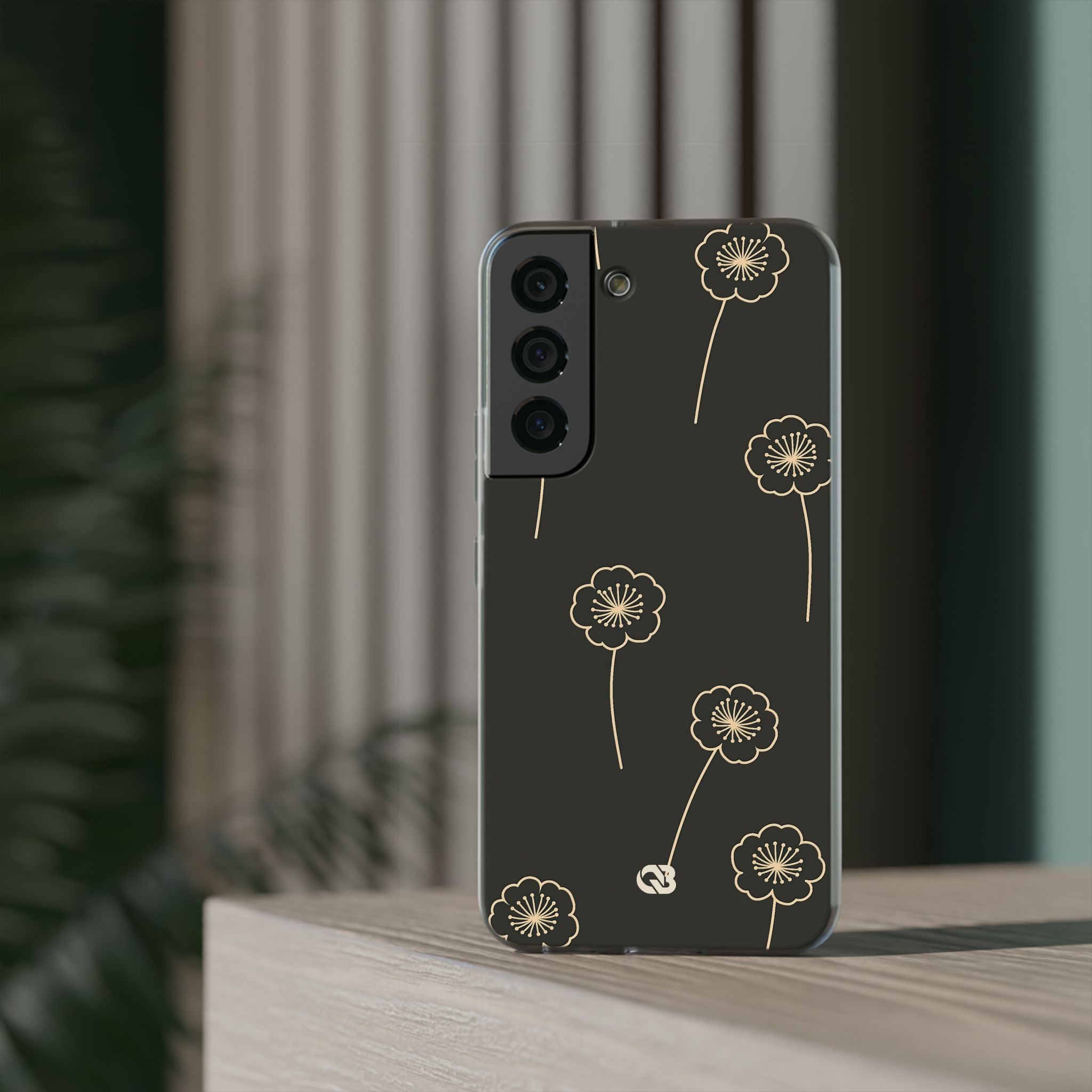 Black Lite Phone Case for Samsung - Obsidian Sand Petals