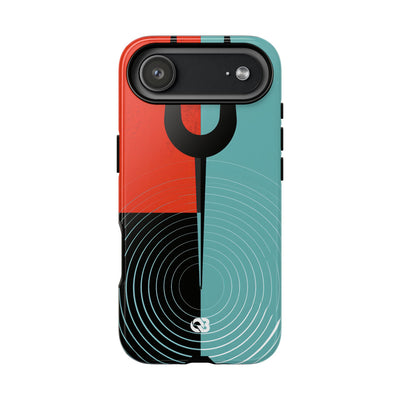 Teal Tough Phone Case for iPhone - Sonic Static Split