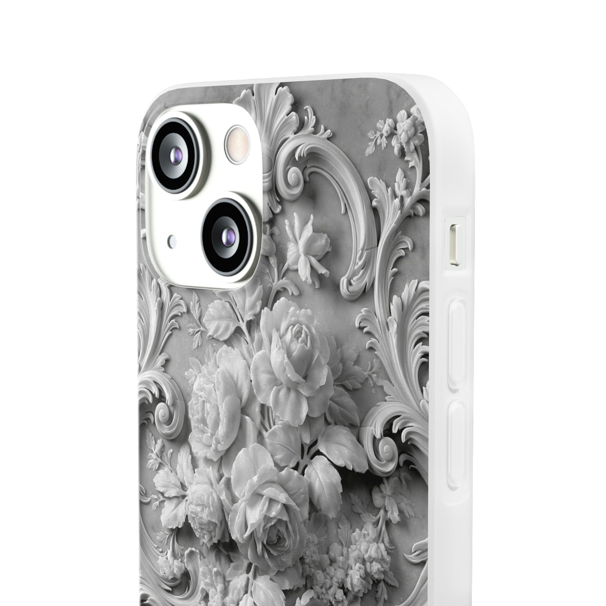 Rococo Marble Rose · Lite Phone Case for iPhone ·  White