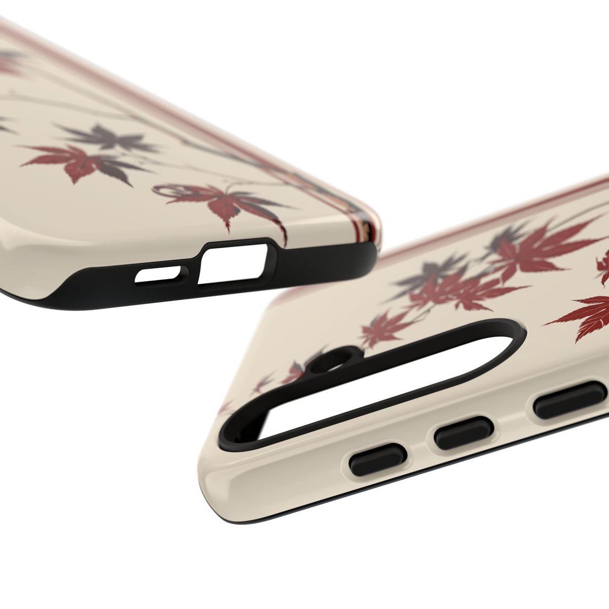 Crimson Maple Branch · Tough Phone Case for Samsung · Beige