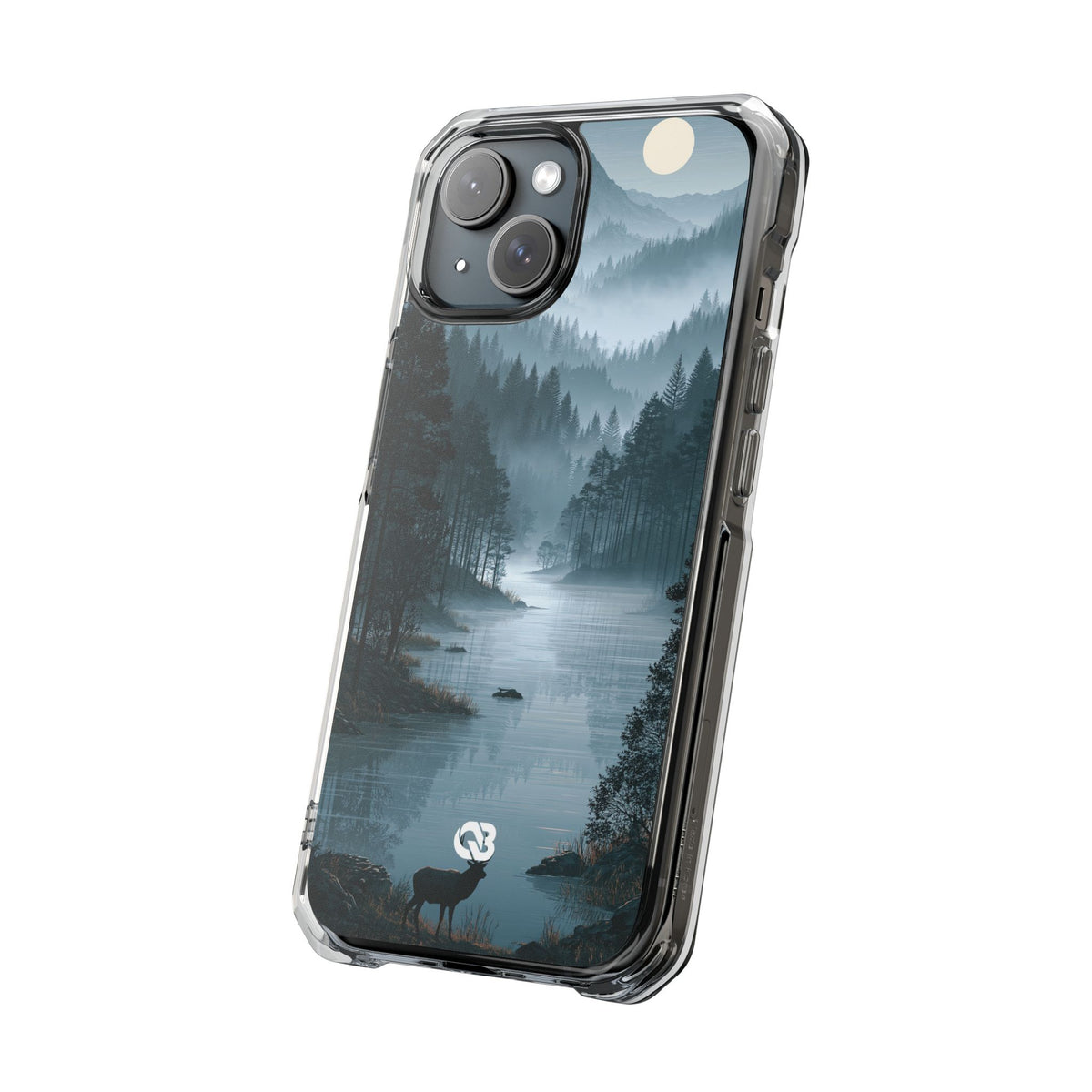 Silent Nordic Fjord · Clear Impact Magnetic Phone Case for iPhone · Blue