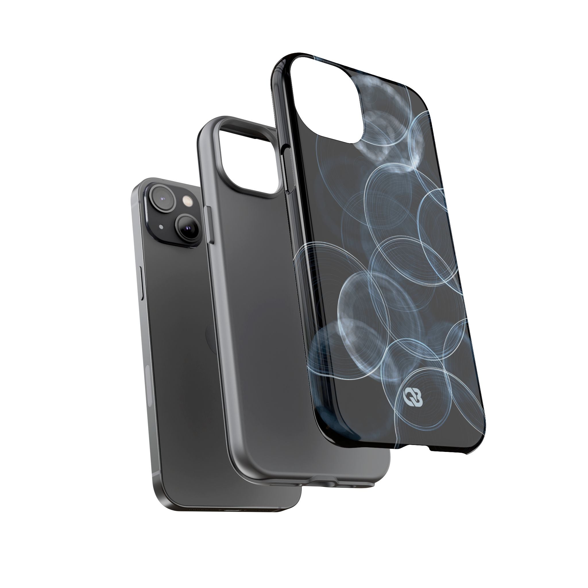 Blue Tough Phone Case for iPhone - Cyan Pulse Ripple