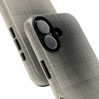 Beige Tough Phone Case for iPhone - Carbon Screen Grid