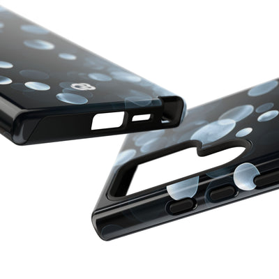 Black Tough Phone Case for Samsung - Silver Orbit Glow