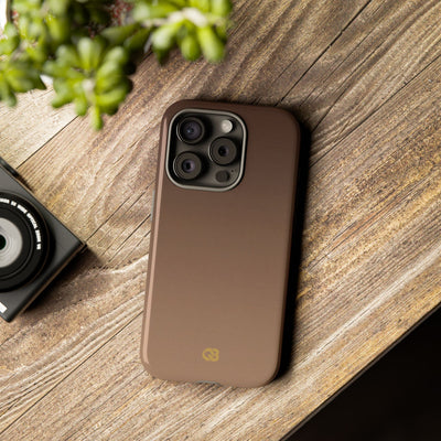Brown Tough Phone Case for iPhone - Smoked Caramel Fade