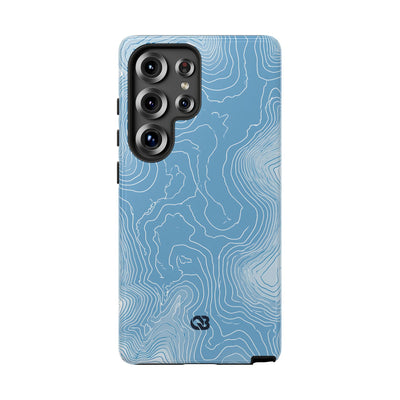 Blue Tough Phone Case for Samsung - Glacial Ridge Topo