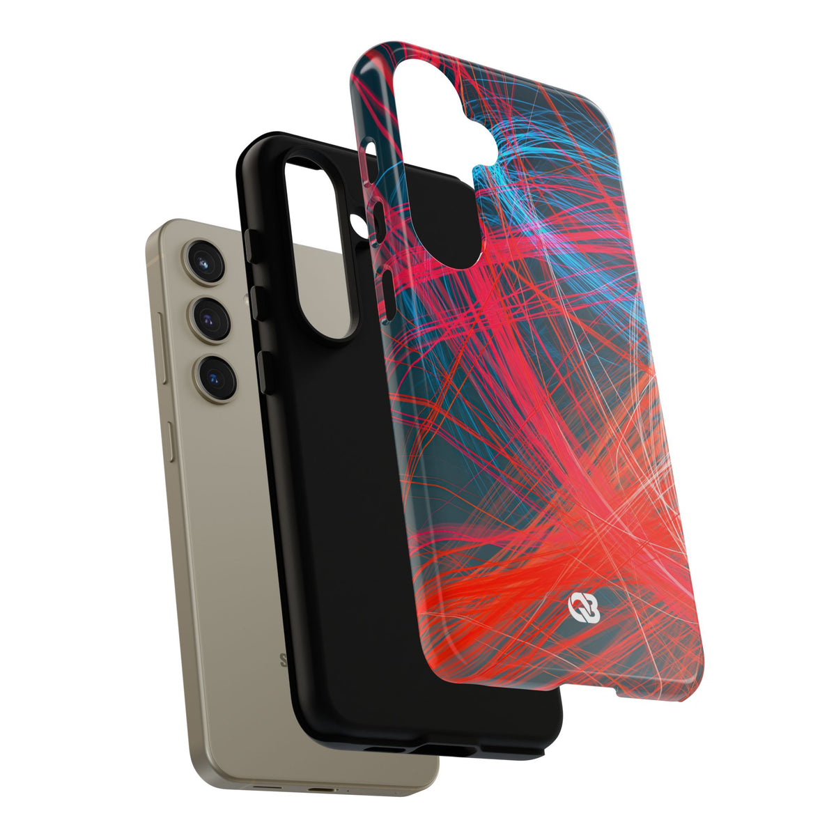 Neon Fiber Stream · Tough Phone Case for Samsung · Red