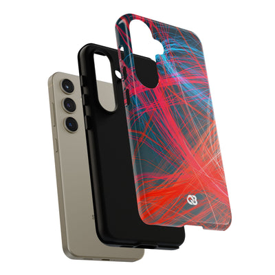 Neon Fiber Stream · Tough Phone Case for Samsung · Red