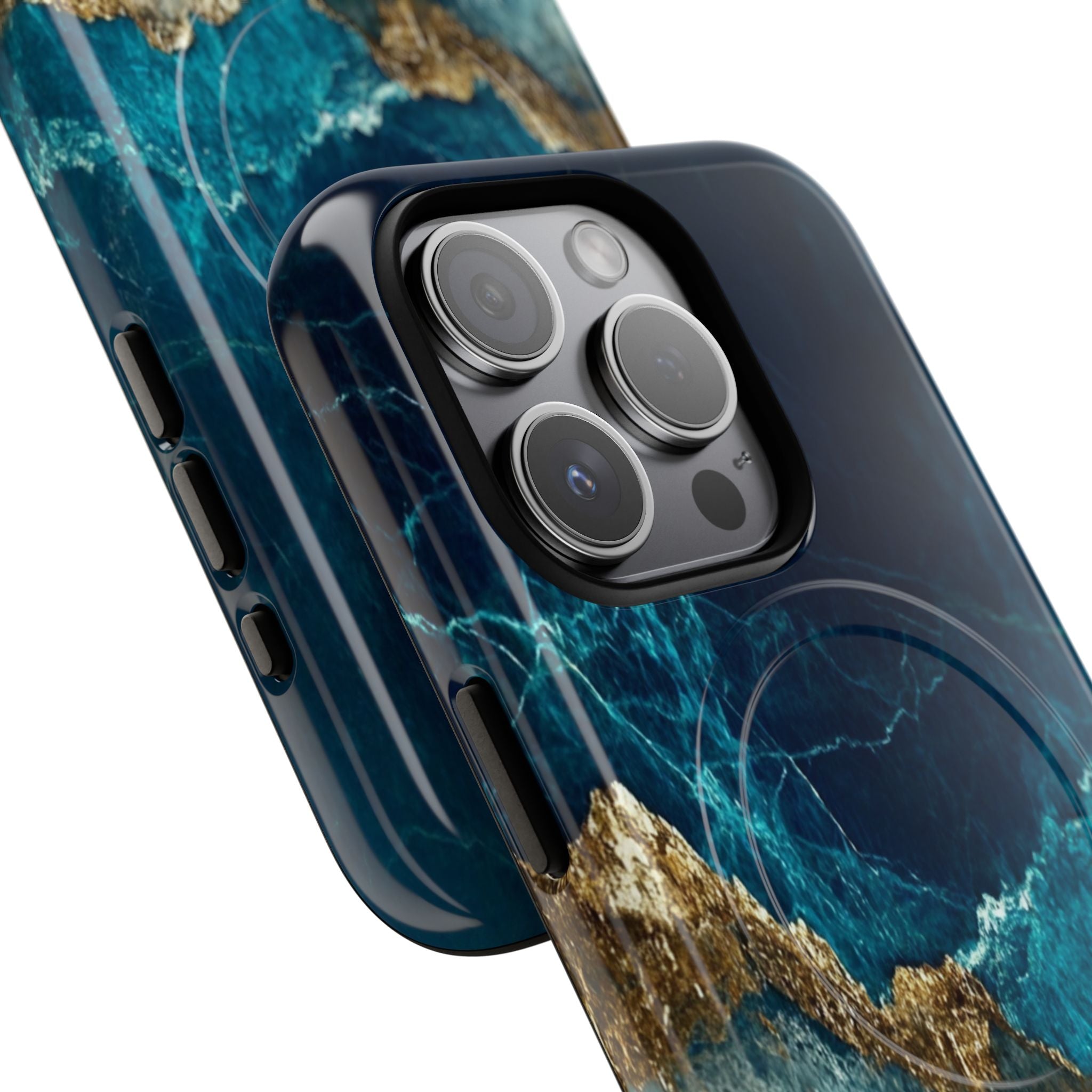 Gezacktes Gold Split iPhone 15 Pro Case - Tough+