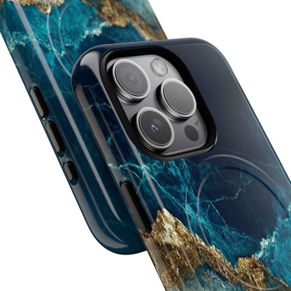 Gezacktes Gold Split iPhone 15 Pro Case - Tough+