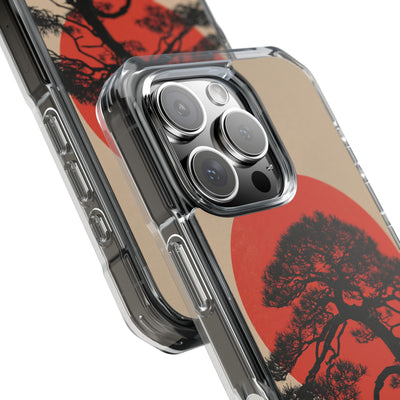 Crimson Pine Solitude · Clear Impact Magnetic Phone Case for iPhone · Beige