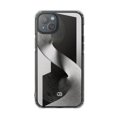 Grey Impact MagSafe Phone Case for iPhone - Obsidian Moiré Wave
