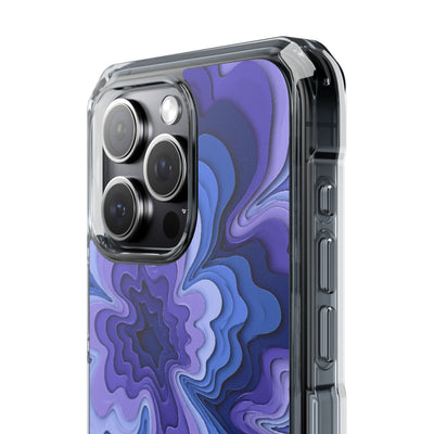 Periwinkle Strata Bloom · Clear Impact Magnetic Phone Case for iPhone · Purple