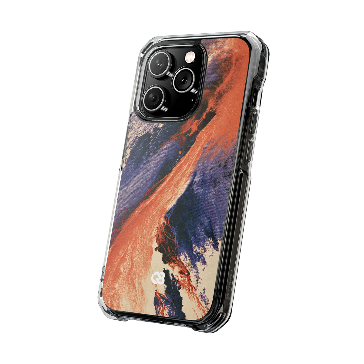 Solar Aura Drift · Clear Impact Magnetic Phone Case for iPhone · Orange