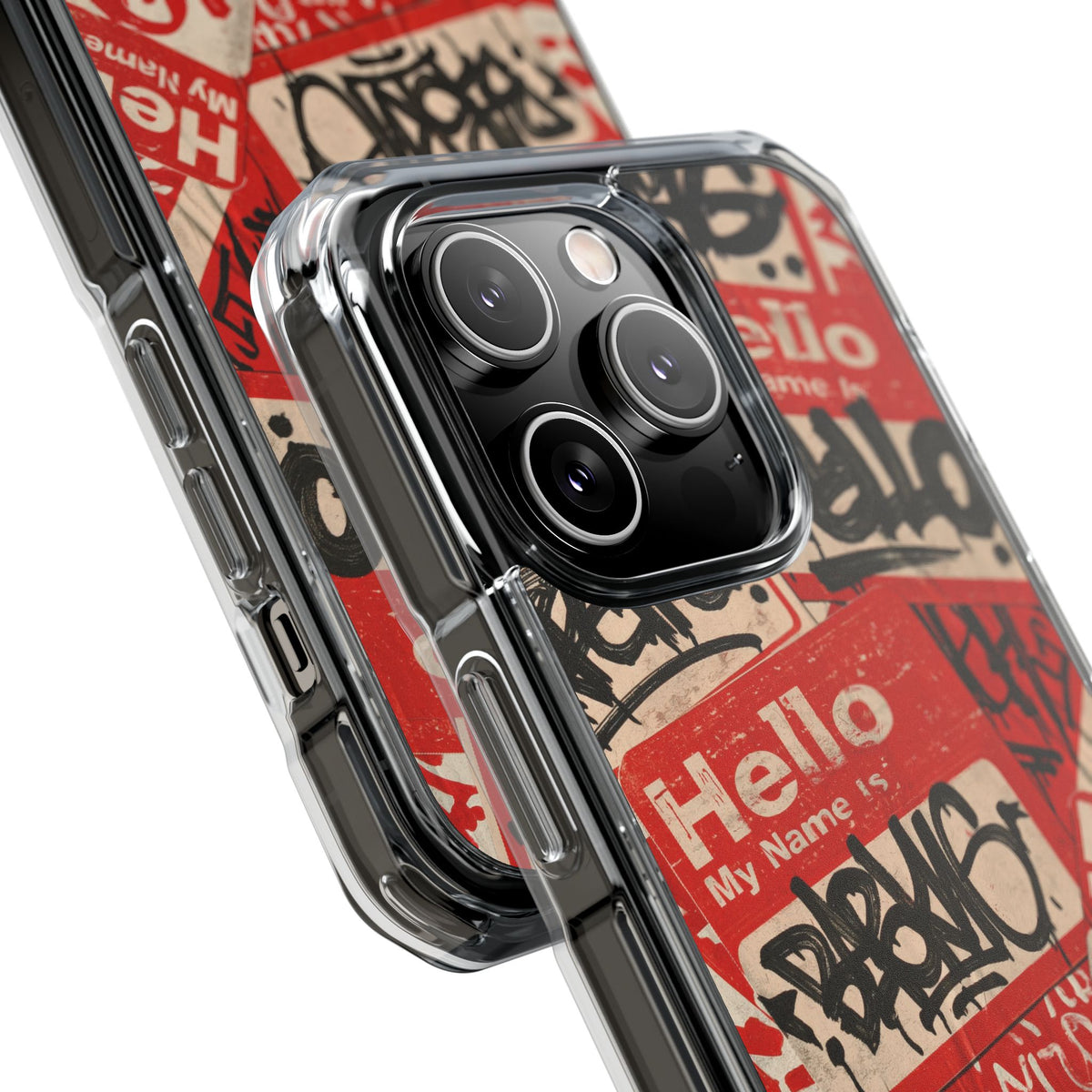 Slap Tag Collage · Clear Impact Magnetic Phone Case for iPhone · Red