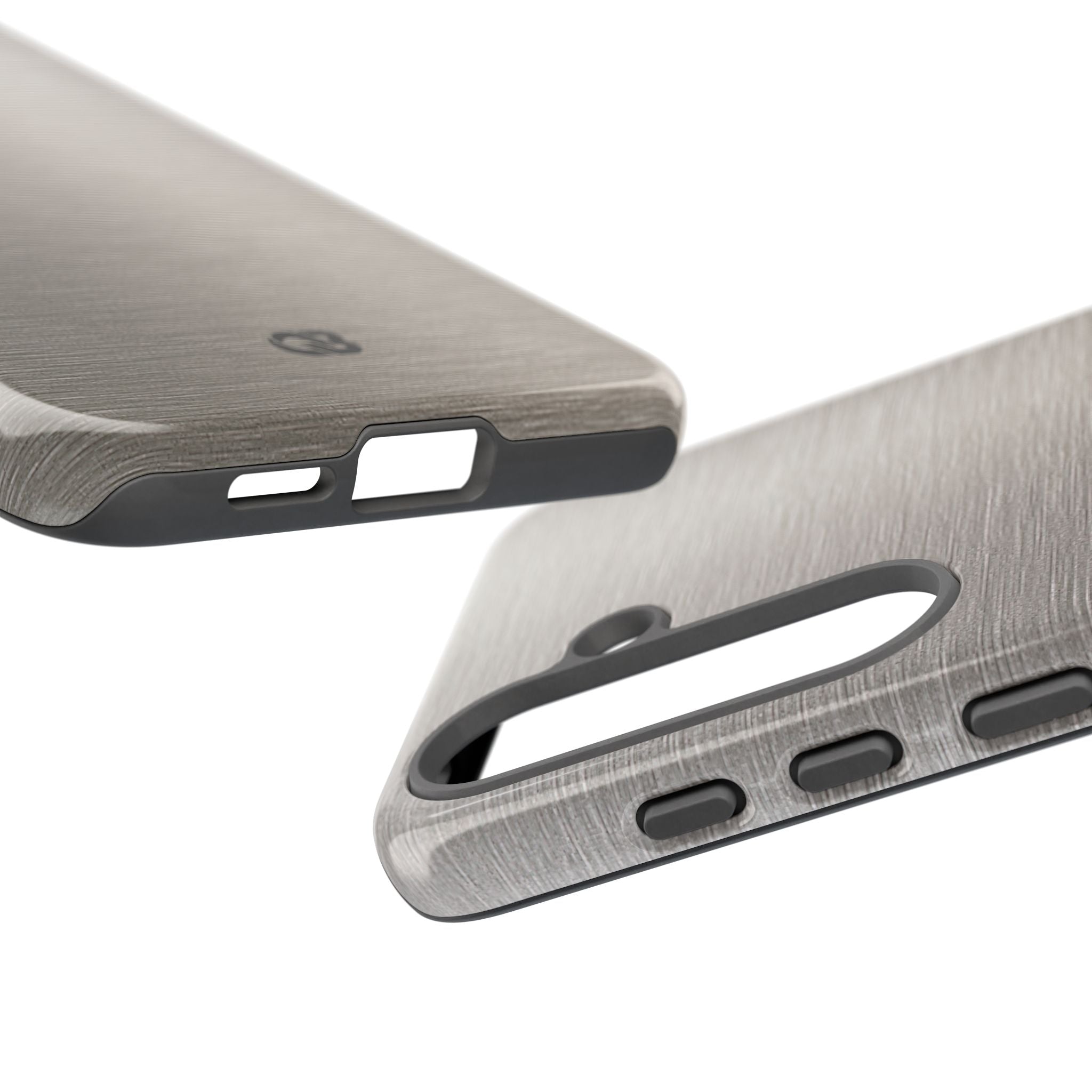Grey Tough Phone Case for Samsung - Brushed Nickel Linen