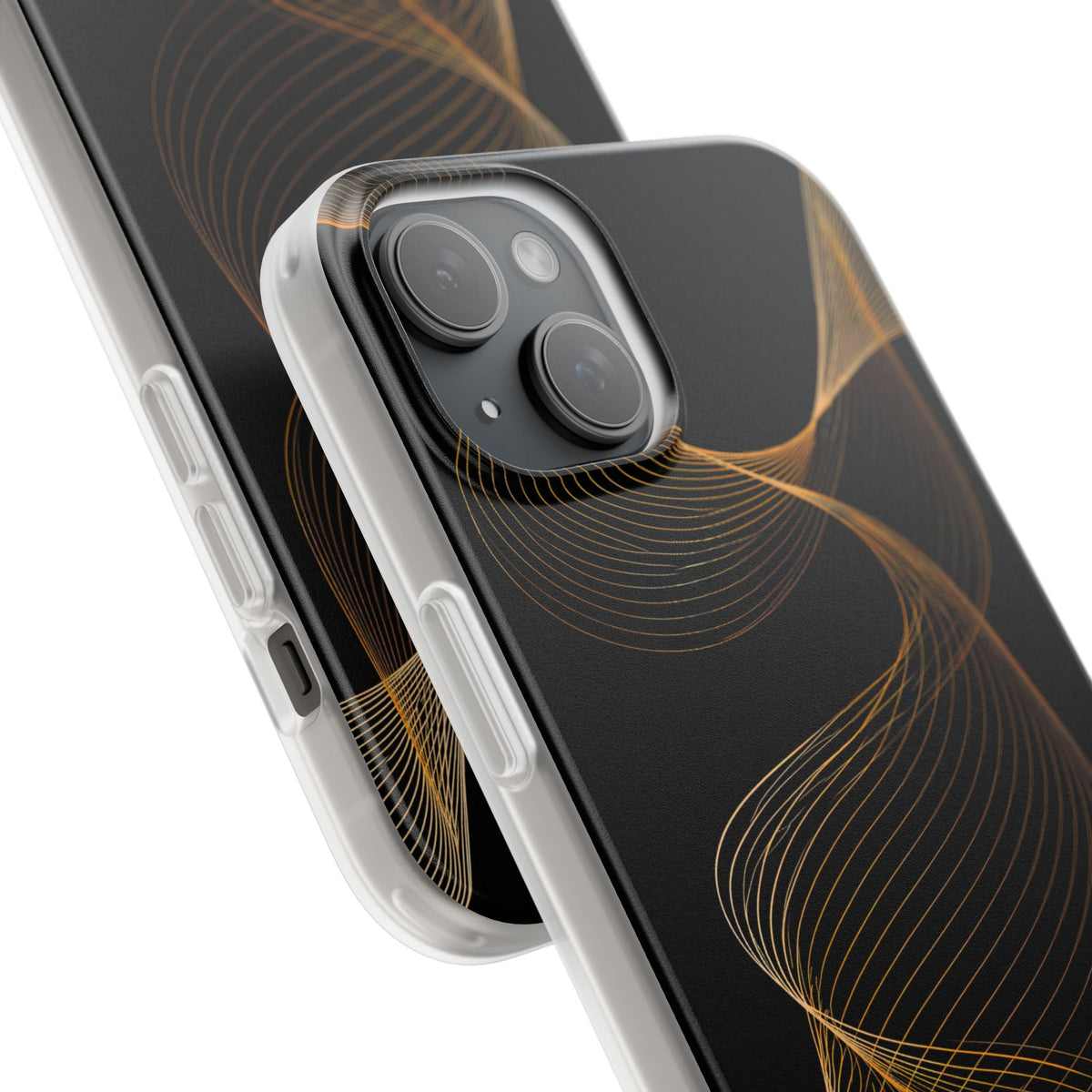 Golden Contour Flow · Lite Phone Case for iPhone ·  Black