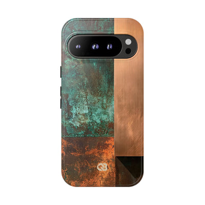 Teal Tough Phone Case for Google Pixel - Verdigris Copper Slab