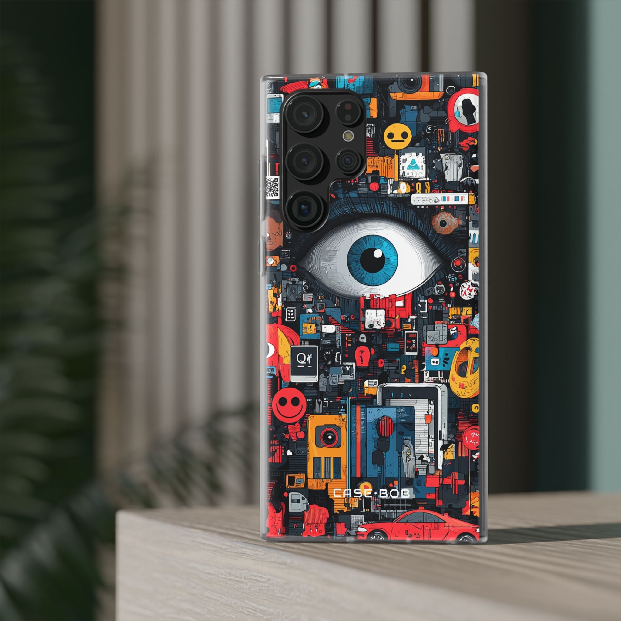 Digitaalinen silmä sininen Samsung S22 Ultra -pehmeä suojakotelo