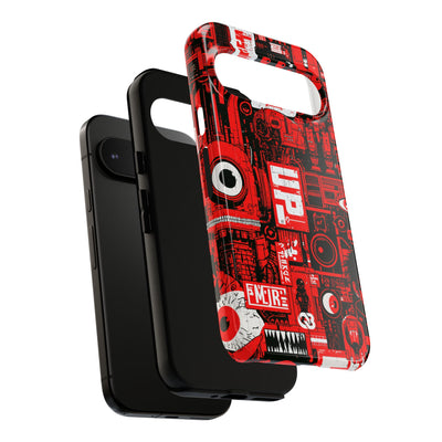 Neo Mecha Collage · Tough Phone Case for Pixel ·  Red