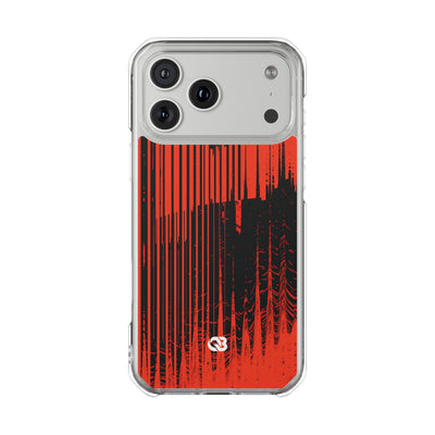 Red Impact MagSafe Phone Case for iPhone - Crimson Brutalist Distortion