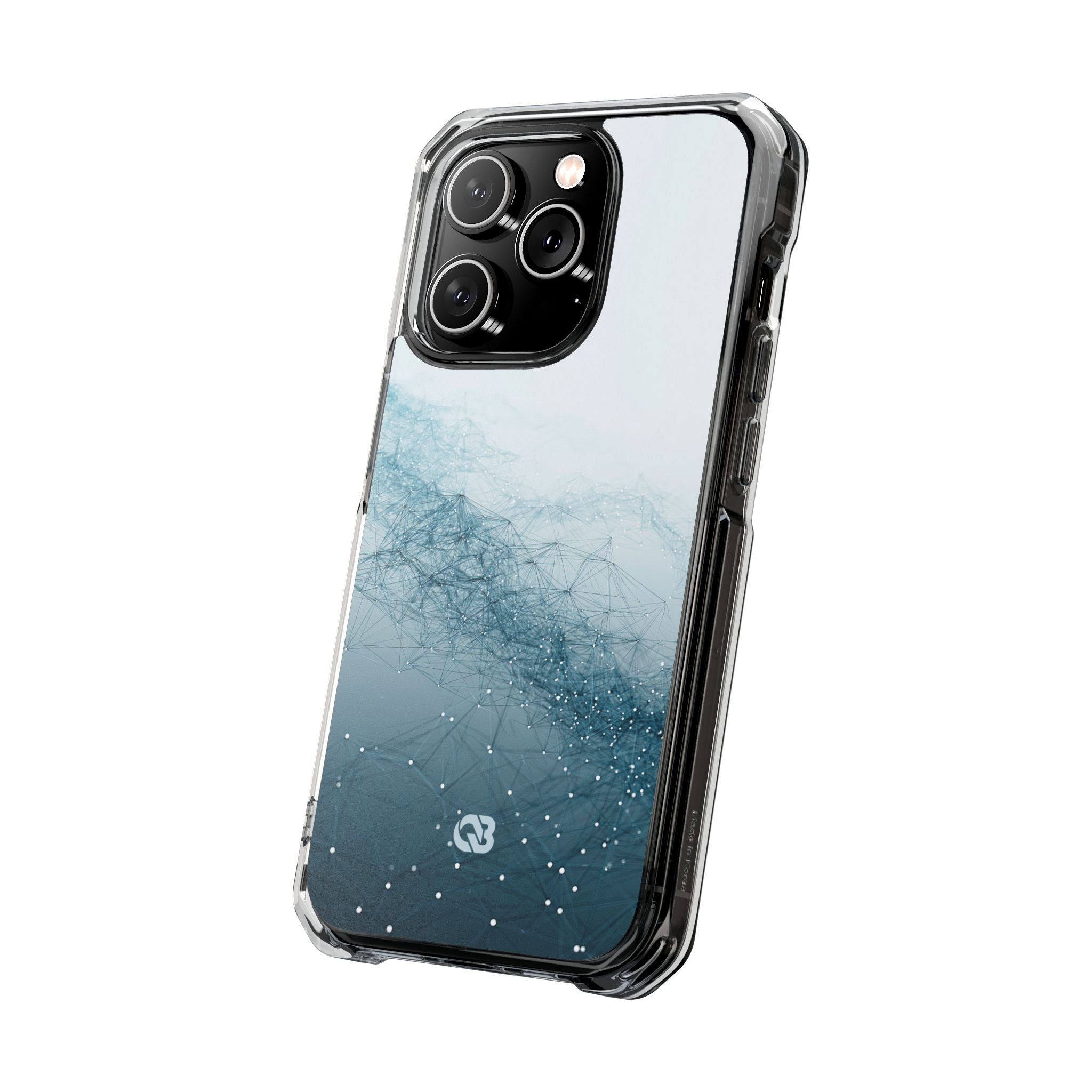 Teal Impact MagSafe Phone Case for iPhone - Cyan Vector Lattice