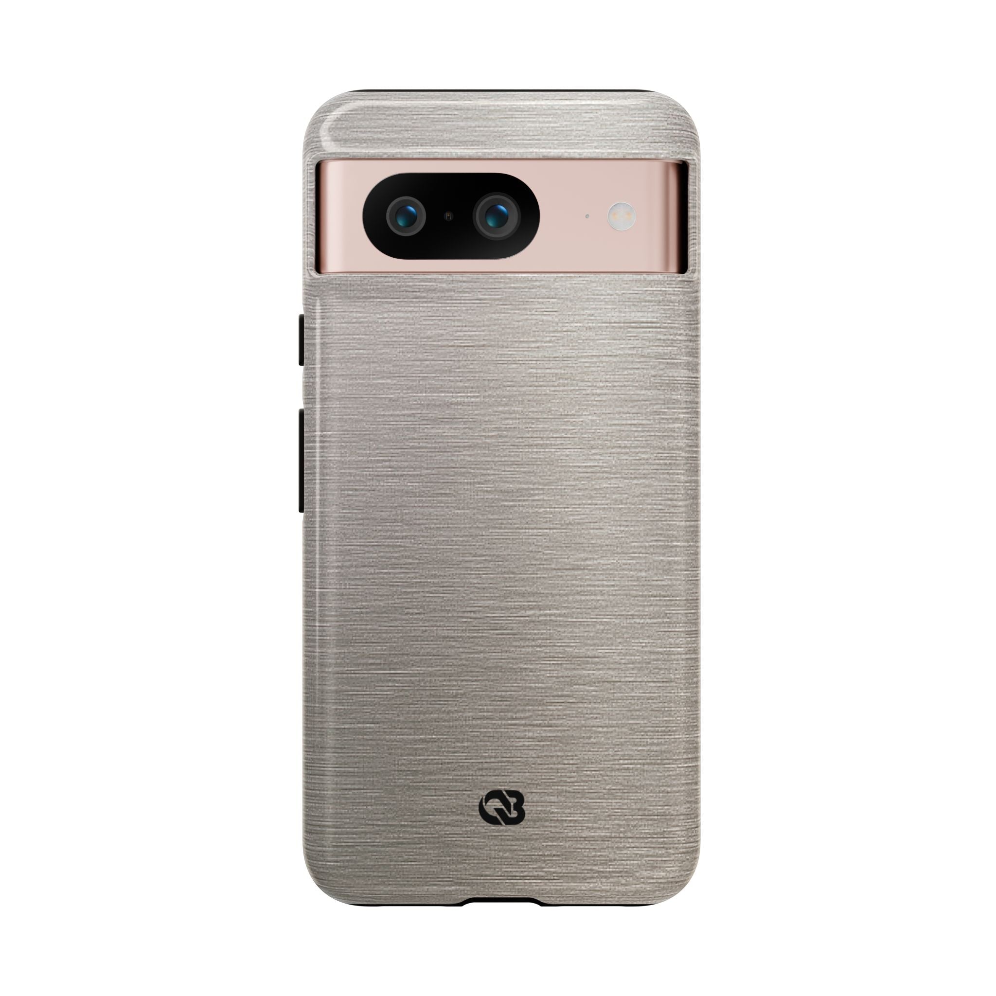 Grey Tough Phone Case for Google Pixel - Brushed Nickel Linen