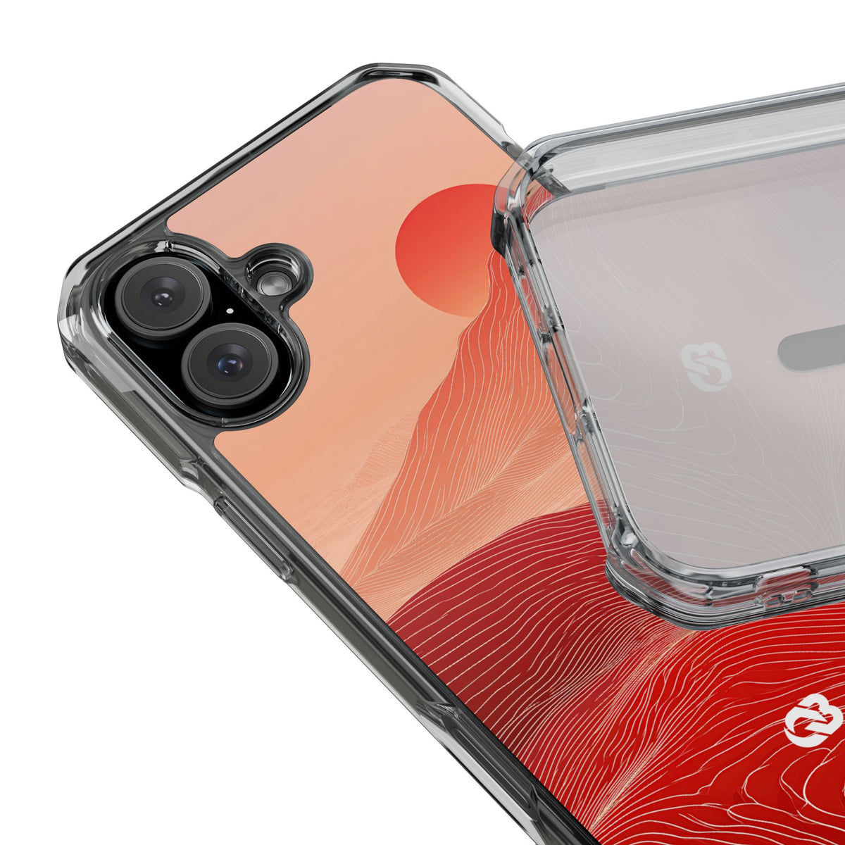 Crimson Dune Horizon · Clear Impact Magnetic Phone Case for iPhone · Red