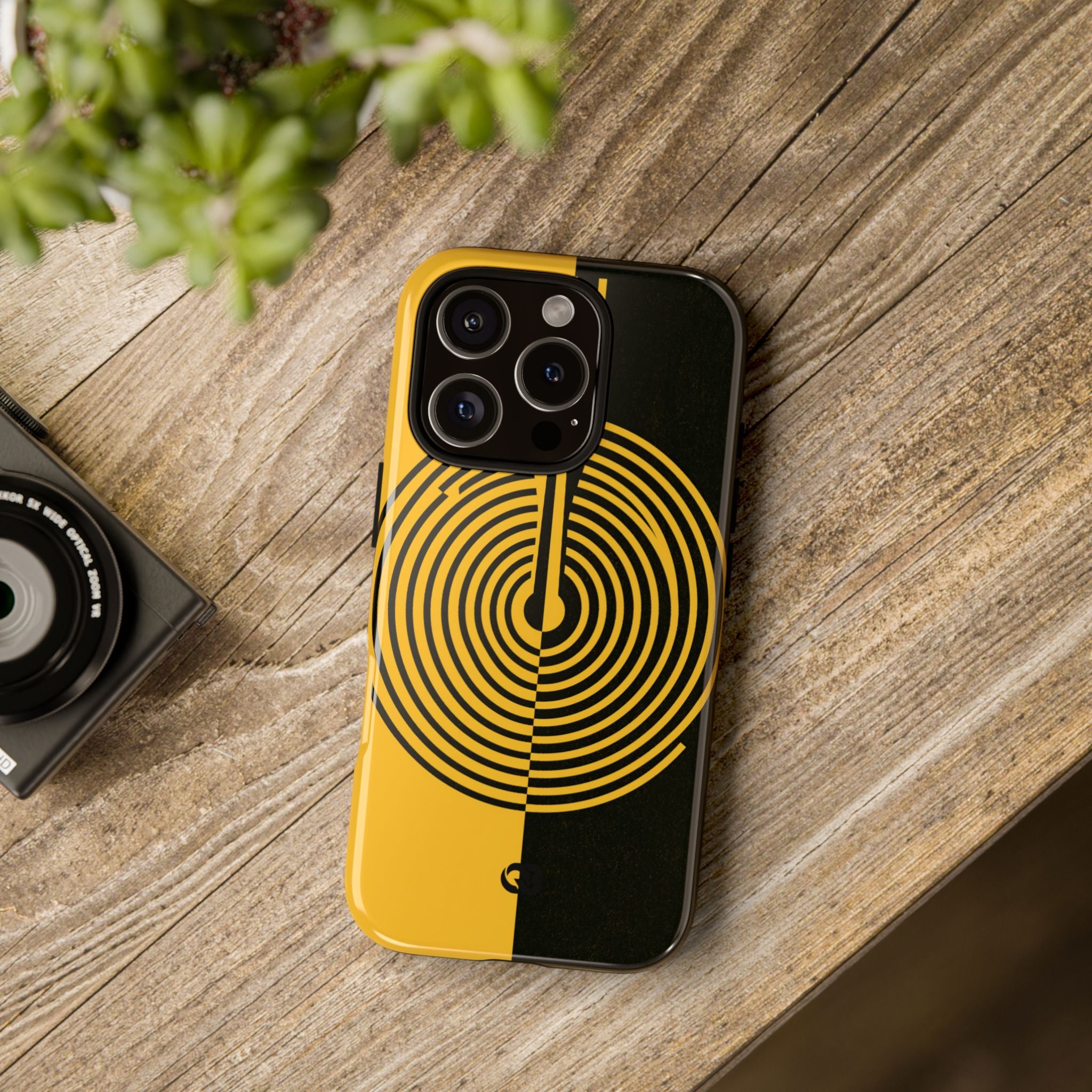 Yellow Tough Phone Case for iPhone - Voltage Sector Pulse