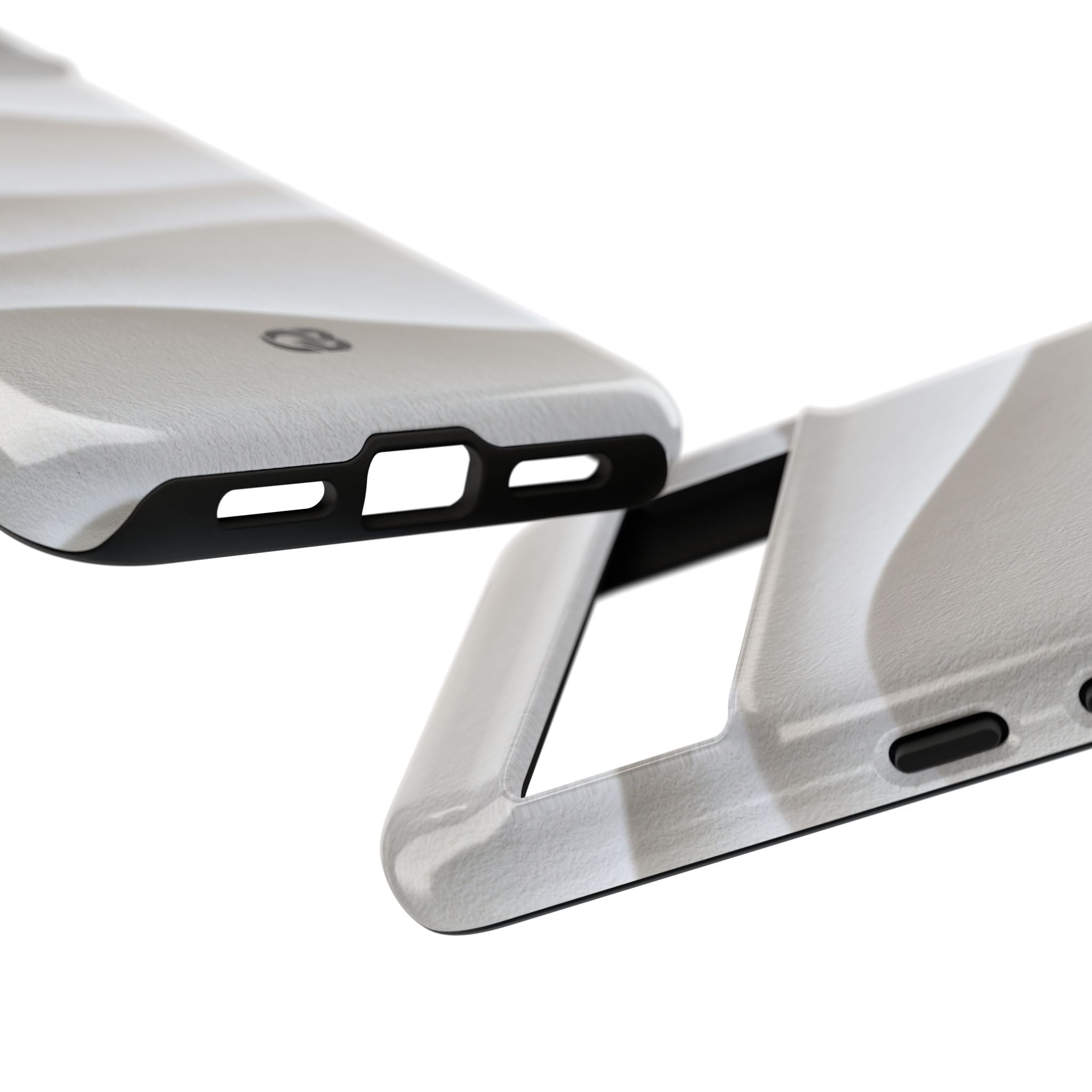 White Tough Phone Case for Google Pixel - Arctic Flow Ridges