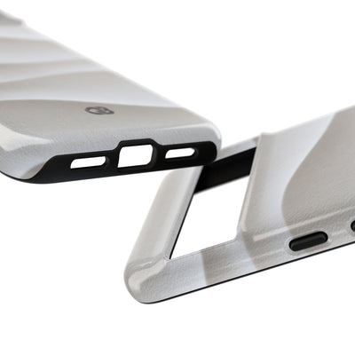 White Tough Phone Case for Google Pixel - Arctic Flow Ridges