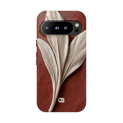 Carved Ivory Plume · Tough Phone Case for Pixel ·  Red