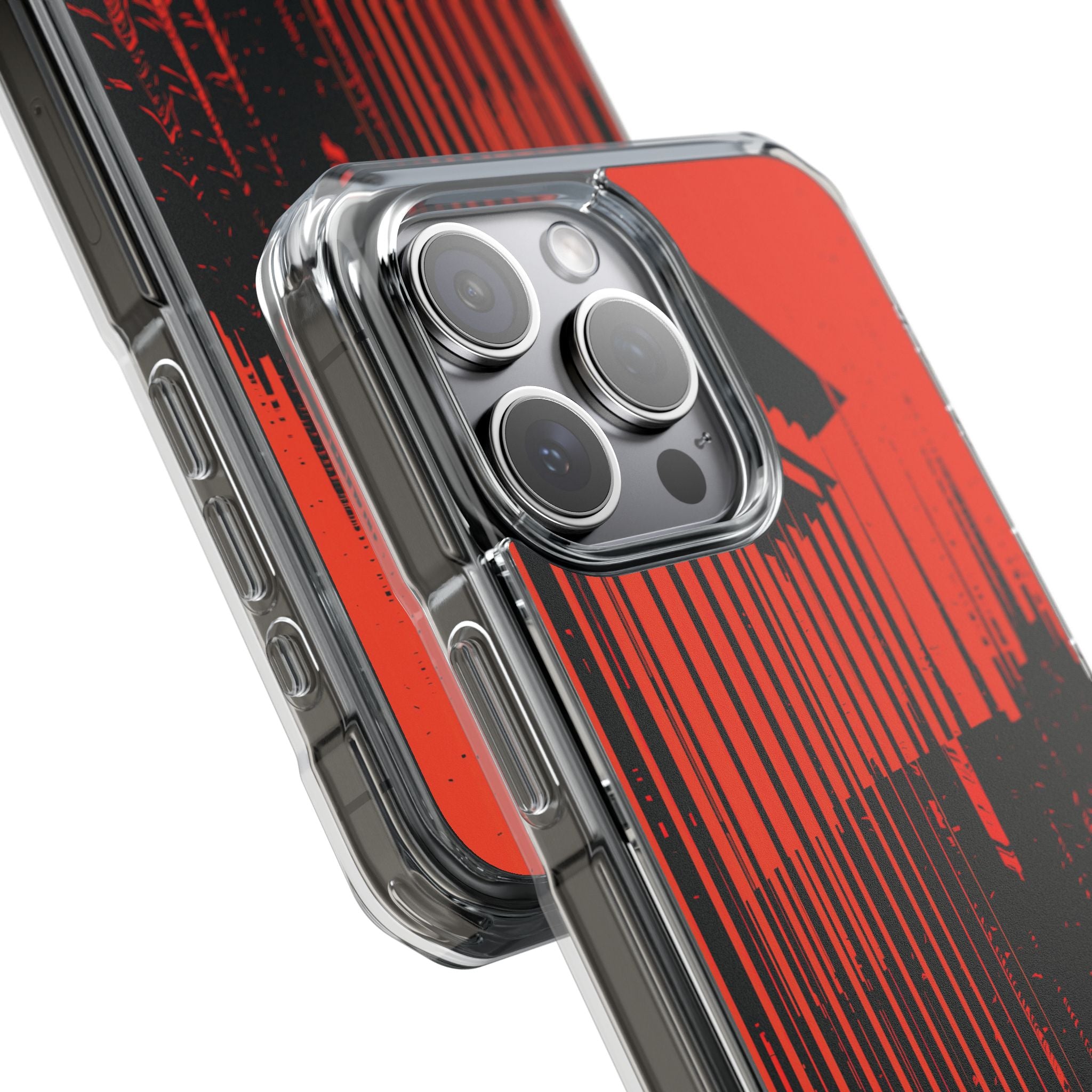 Red Impact MagSafe Phone Case for iPhone - Crimson Brutalist Distortion