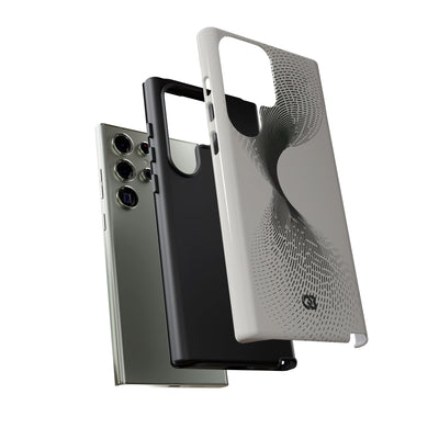 White Tough Phone Case for Samsung - Linear Torsion Grid