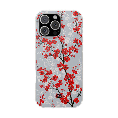 Grey Lite Phone Case for iPhone - Crimson Sakura Slate