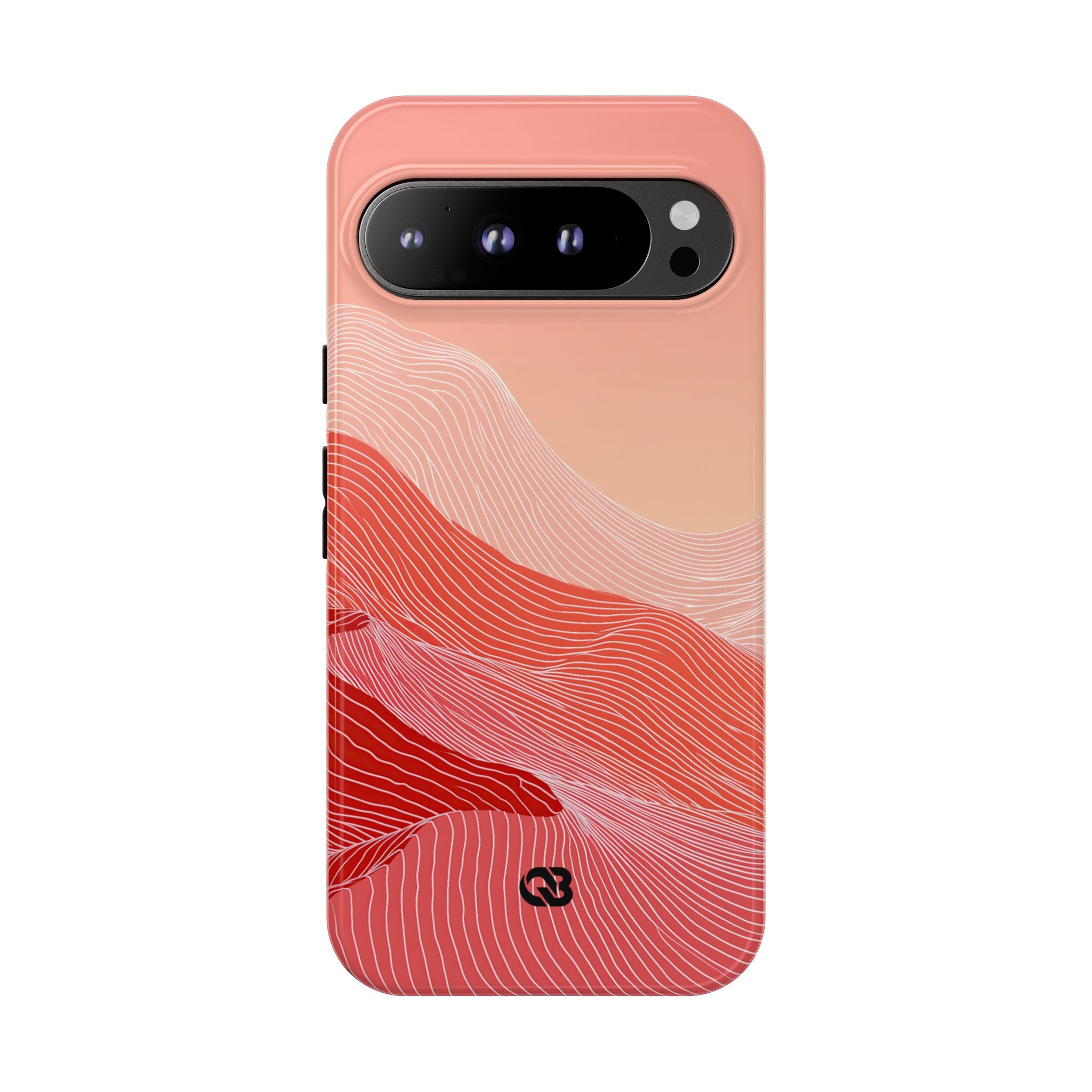 Red Tough Phone Case for Google Pixel - Crimson Ridge Contour