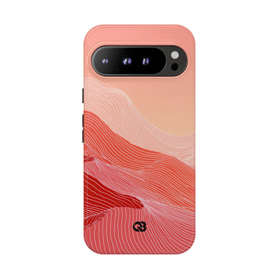 Red Tough Phone Case for Google Pixel - Crimson Ridge Contour