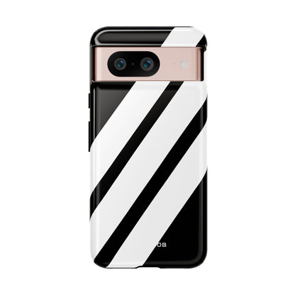 Diagonal Bands Noir Google Pixel 8 Case - Tough