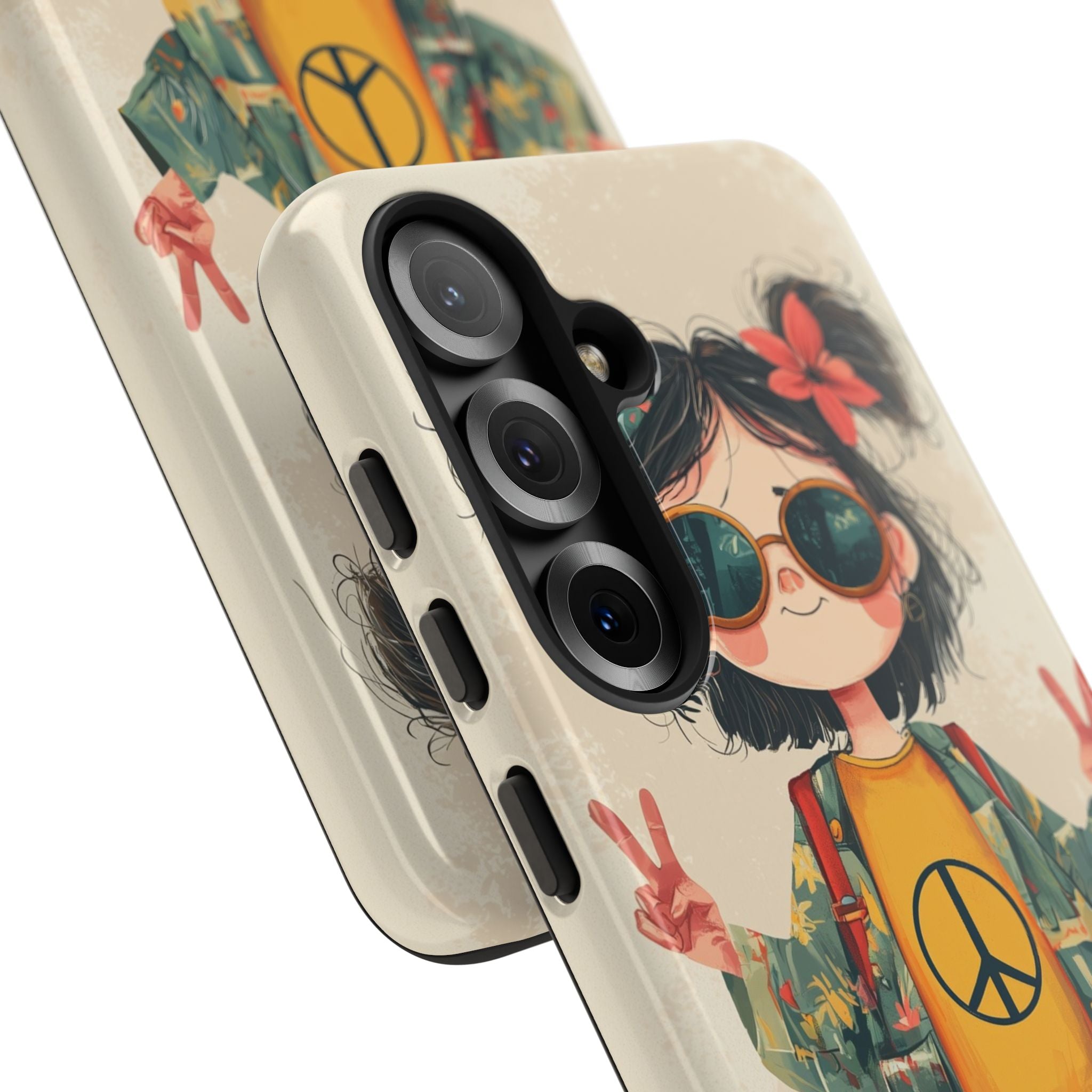 Retro Peace Girl · Tough Custodia per Samsung