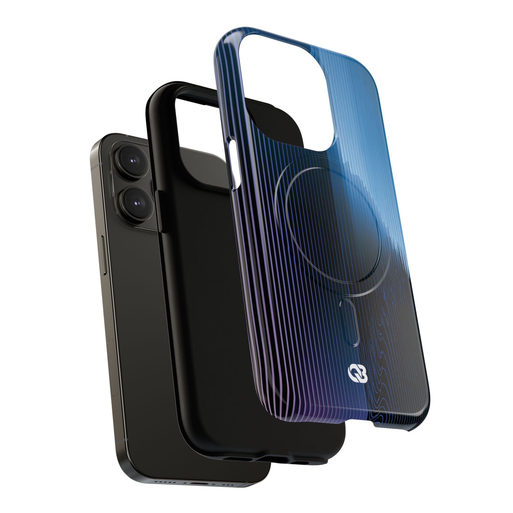Blue Tough 2.0 Magsafe Phone Case for iPhone - Indigo Distortion Wave