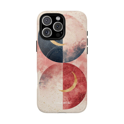 Golden Crescent Circles iPhone 16 Pro Max Case - Tough+