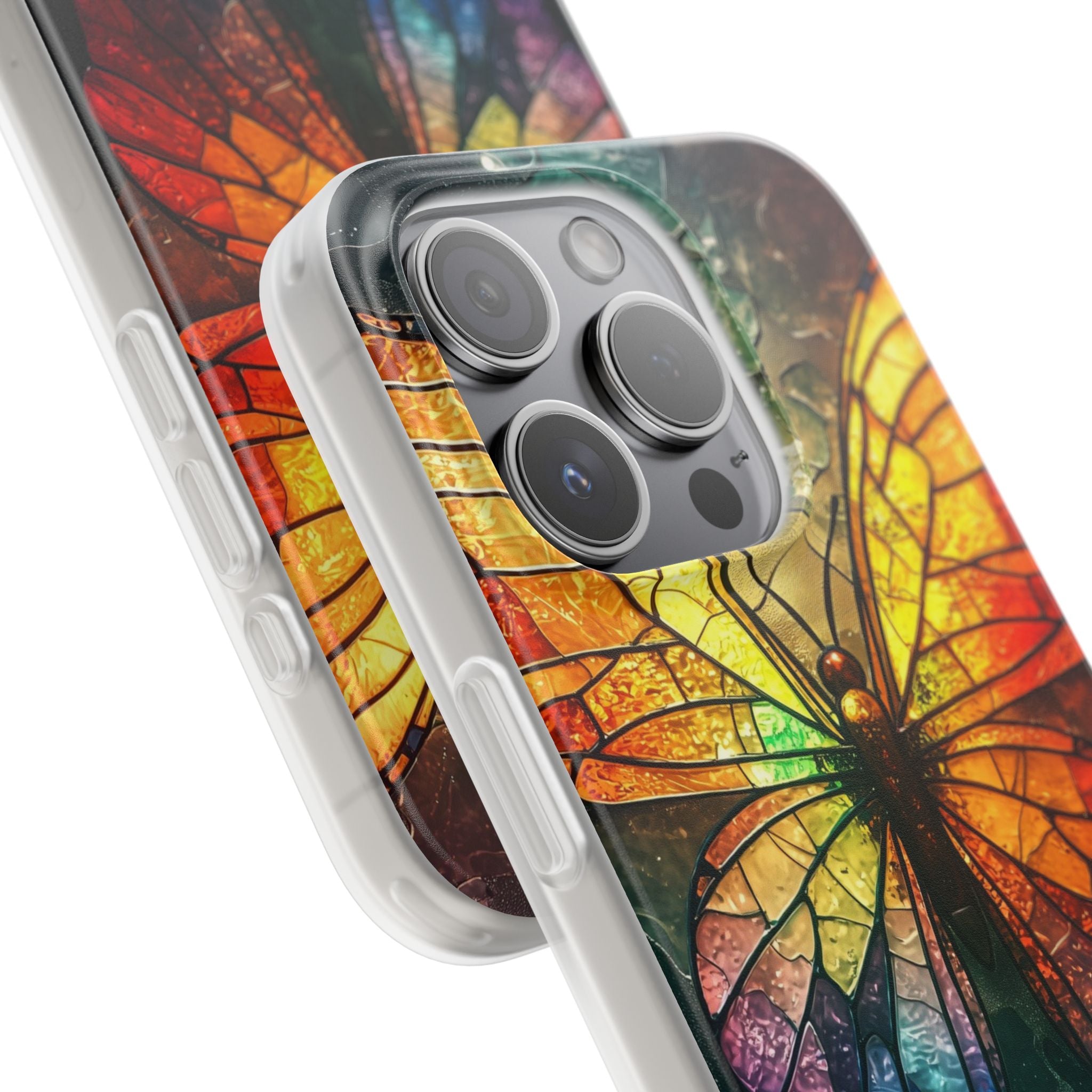 Stained Glass Butterfly iPhone 15 Pro Case - Soft