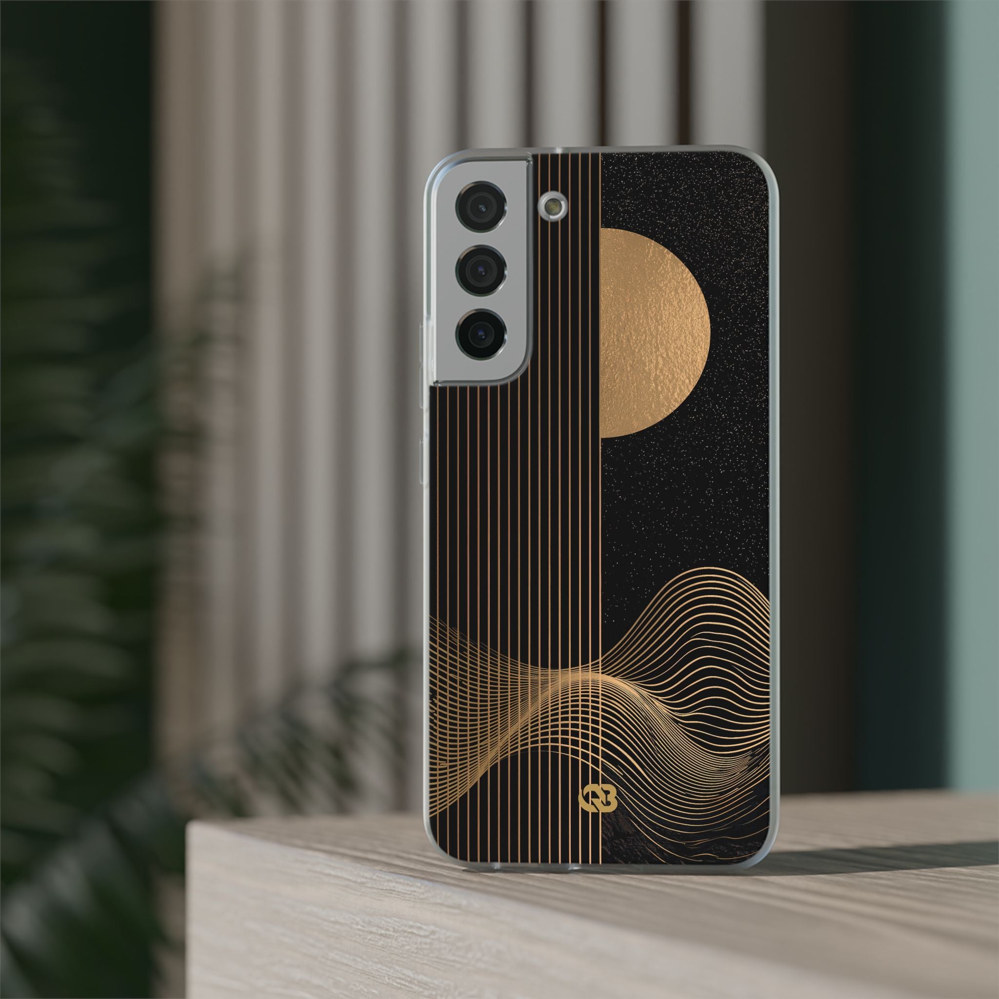Gold Lite Phone Case for Samsung - Gilded Obsidian Dunes